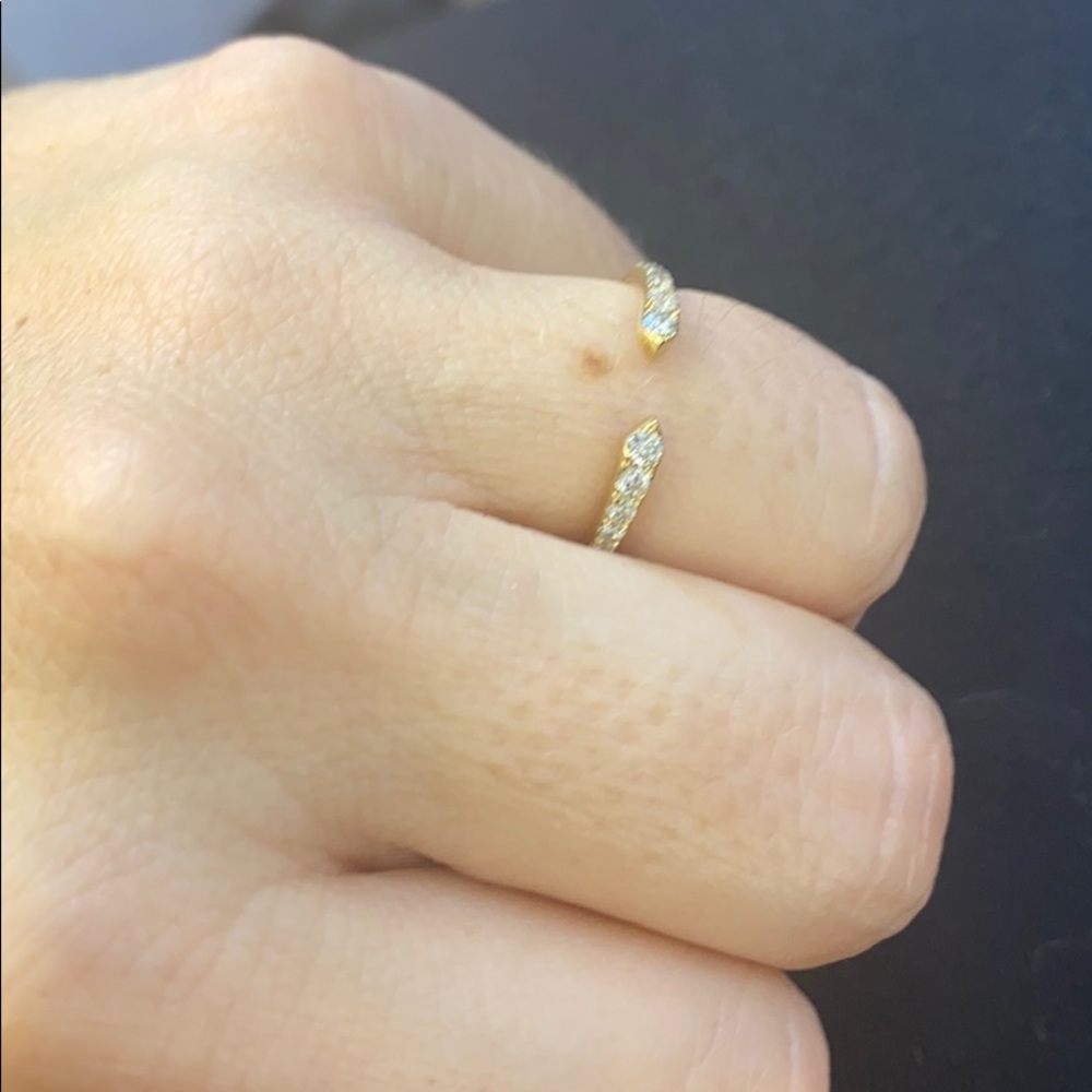 14kt gold split band for stacking